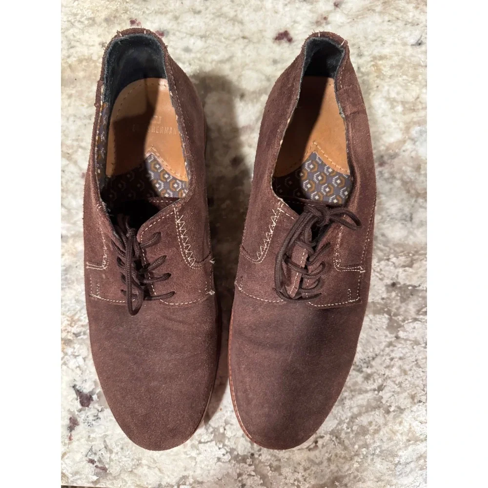 Ben Sherman Mens Brown Suede Derby Lace Up Oxford Shoes Size 11